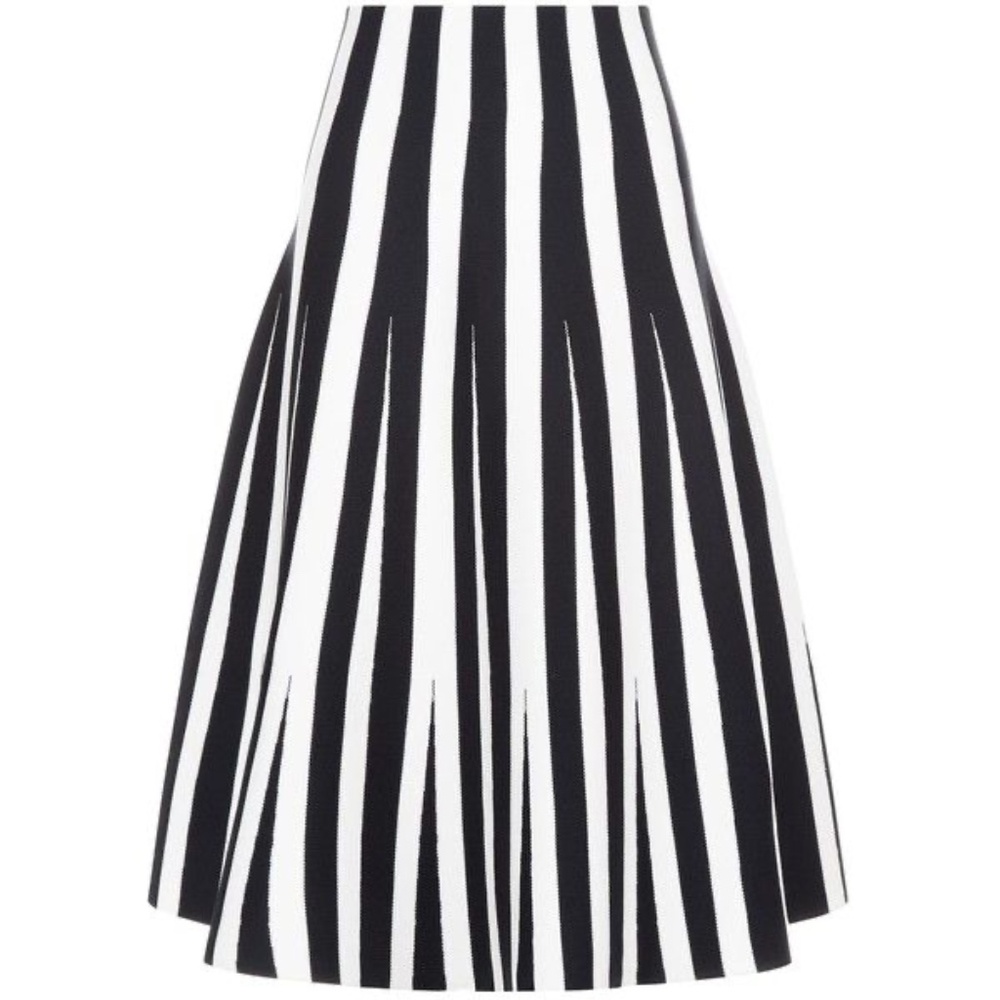 Alexander Wang Stripe Knit Flare Skirt Blue White Skirt Sz L